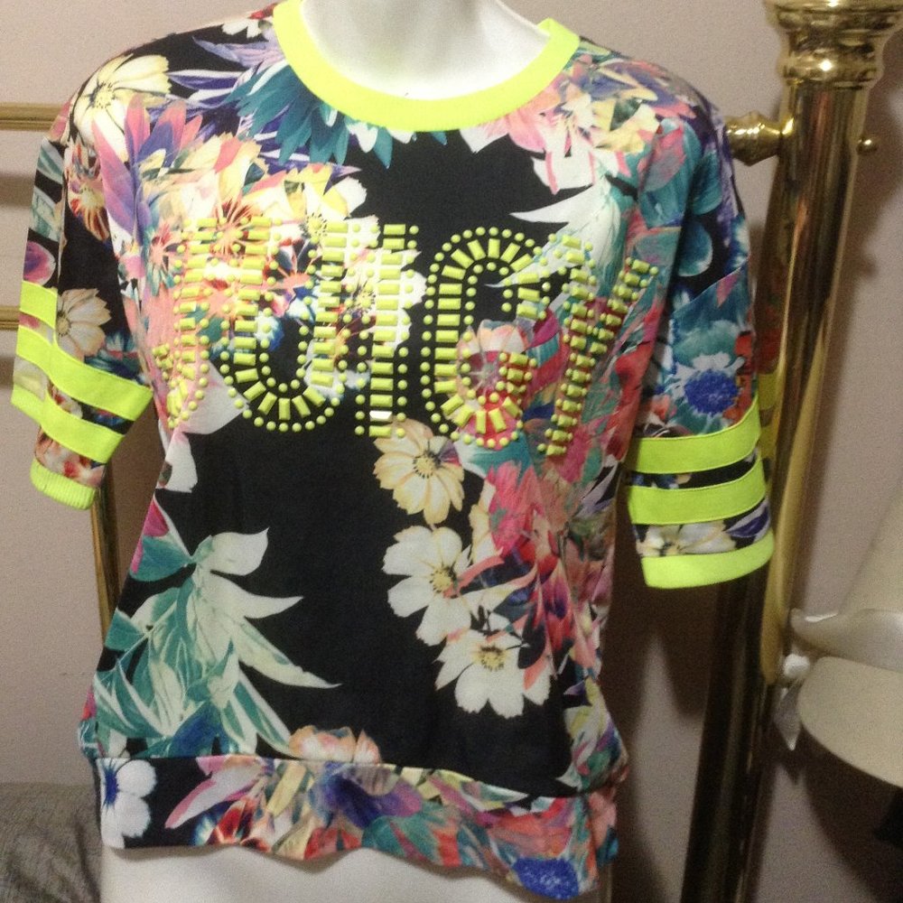 Juicy Couture Neon Floral Short Sleeve Tee